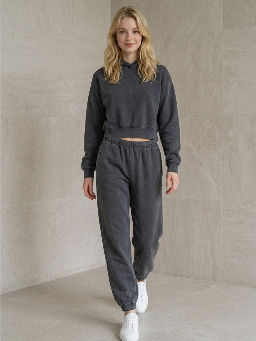 Brandy Melville Dark Gray Rosa Sweatpants